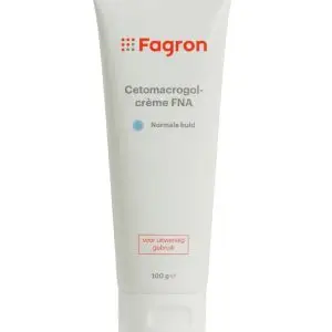 Tube Fagron Cetomacrogolcrème FNA – lichte basiscrème voor de normale huid.