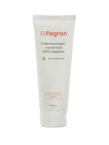 Tube Fagron Cetomacrogolcrème met 50% Vaseline – rijke verzorgende crème voor zeer droge huid.