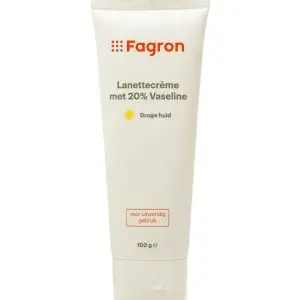 Tube Fagron Lanettecrème met 20 % vaseline — verzorgende basiscrème voor droge en gevoelige huid