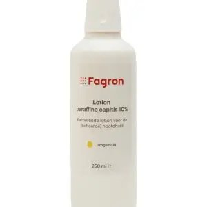 Verzorgende hoofd lotion met paraffine voor droge of gevoelige hoofdhuid; hydrateert en verzacht zonder te irriteren.